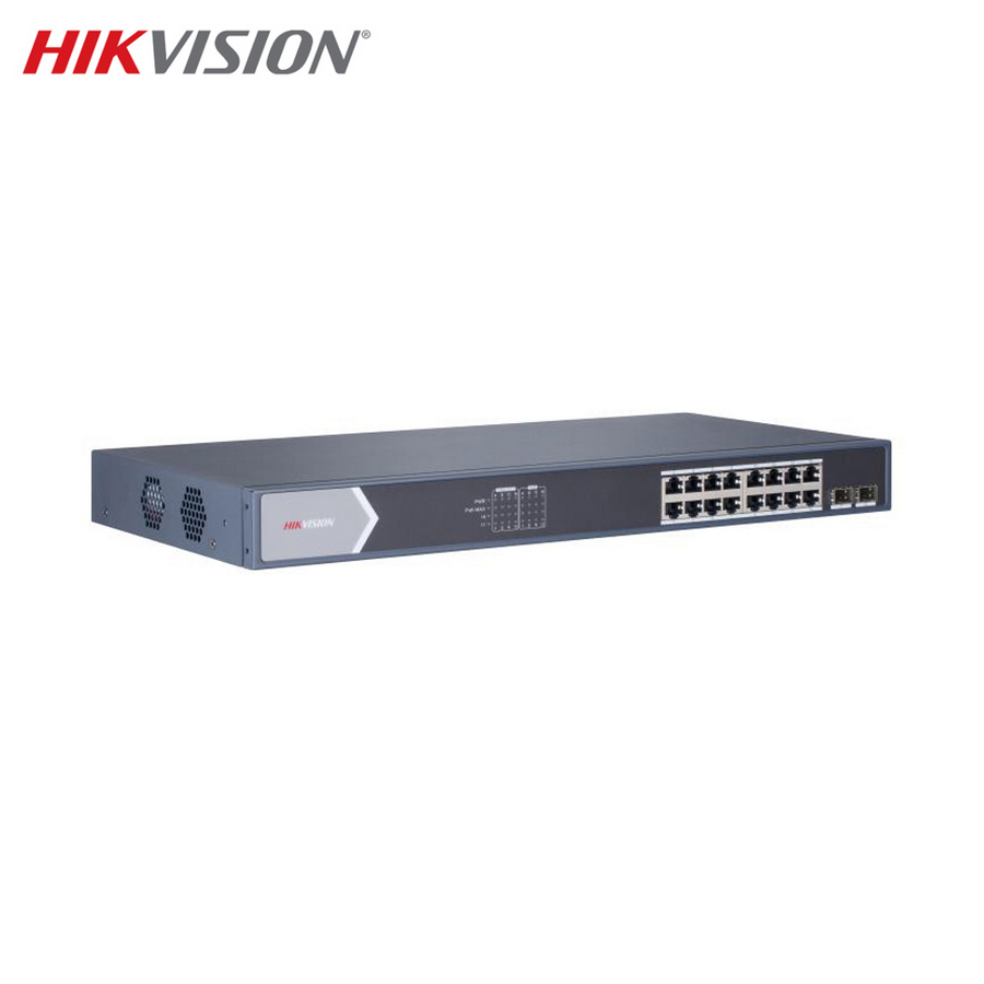 Fast Ethernet Unmanaged HIKVISION POE Switch 16 Port - depan